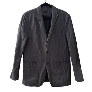 John Varvatos Blazer Jacket Pinstripe Cotton Two Button‎ Gray 40 Classic Preppy